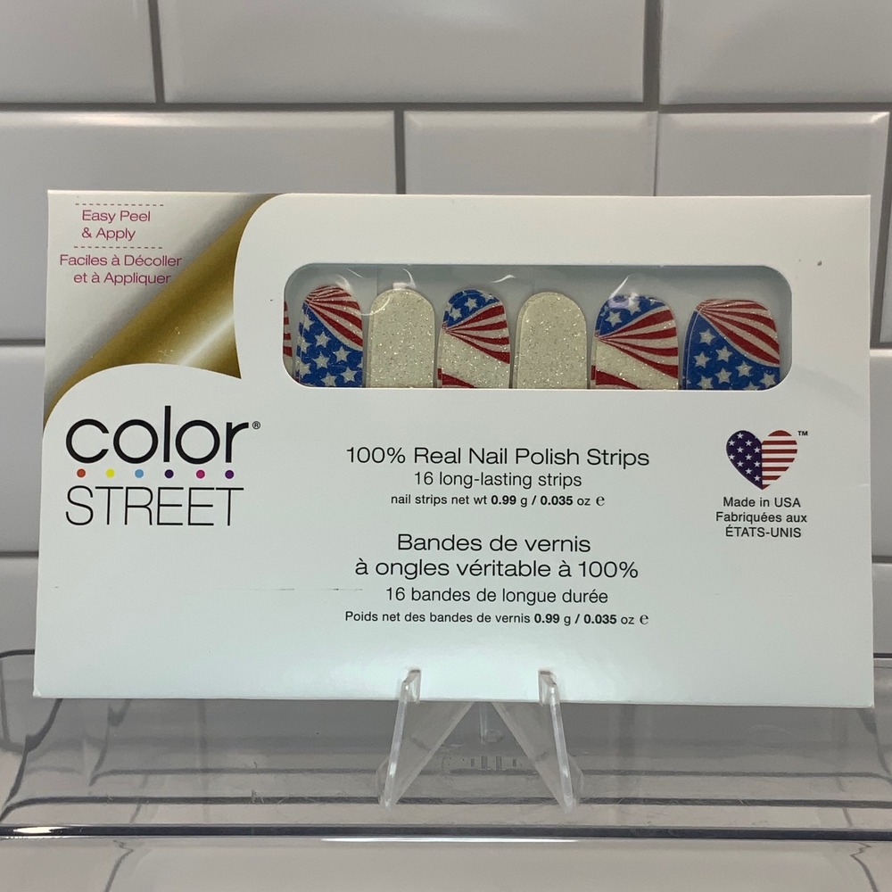 Color Street American Dream FDG354 Nail Polish Strips Red White Blue 16 Count